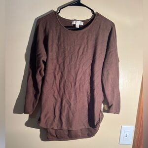 Women’s Michael Kors Brown Side Zip Long Sleeve Sweater Size M
